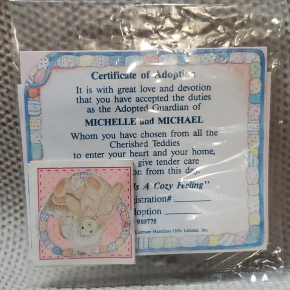 Cherished Teddies, Michelle and Michael with box - Picture 3 of 7